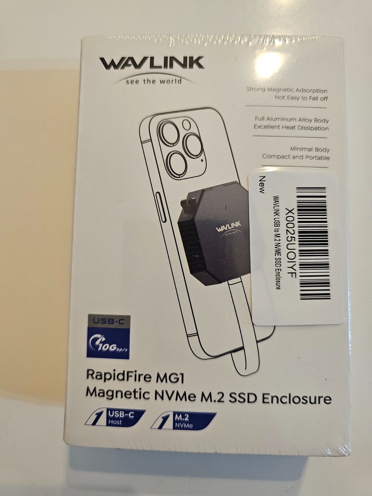 WAVLINK Magnetic M.2 2230 NVMe SSD Enclosure, 10Gbps USB C 3.2 Gen2 to NVMe Adap