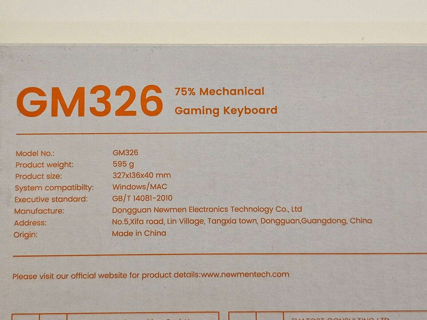 GM326 Mechanische QWERTY Tastatur,Gaming Tastatur mit Kabel,75% TKL Hot Swap