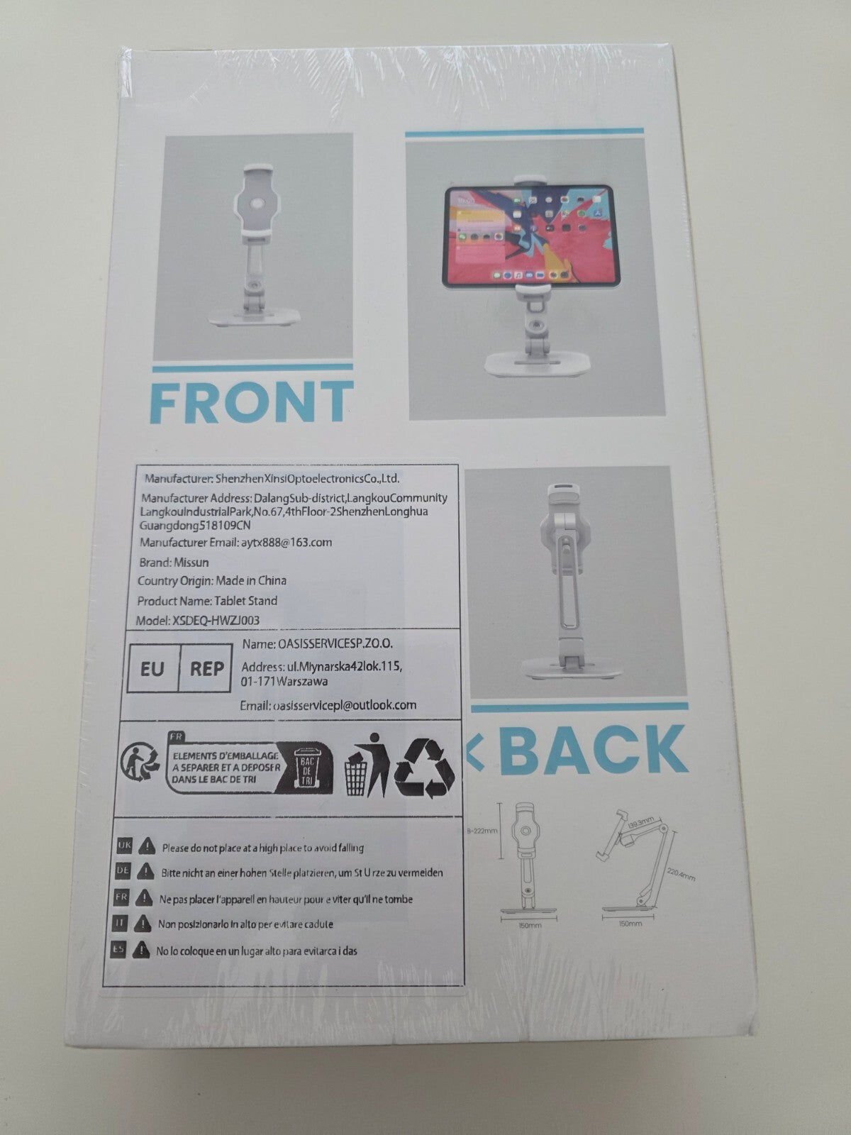Tablet Halterung 4,7-12,9 Zoll Aluminium Verstellbar Weiß