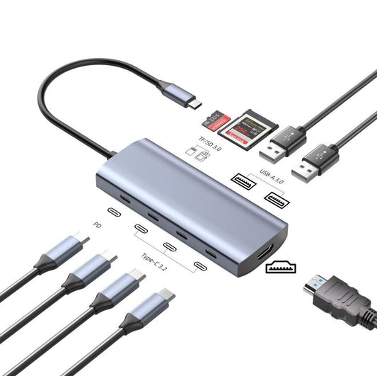9-in-1 USB-C Hub 100W PD, 10Gbps USB 3.2, SD/TF 5Gbps, 2x USB-A, MacBook Adapter