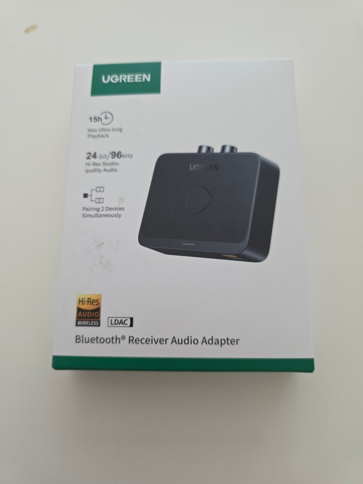 UGREEN Bluetooth 6.0 Adapter mit LDAC, Hi-Res Audio, Aux/RCA für Stereoanlage, V