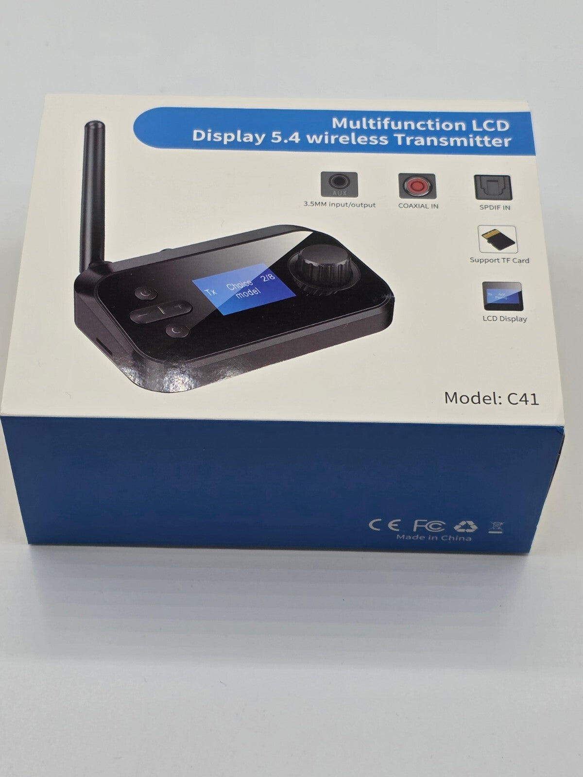 C41 Bluetooth 5.0 Audio Sender Empfänger Optisch Koaxial AUX Cinch Schwarz