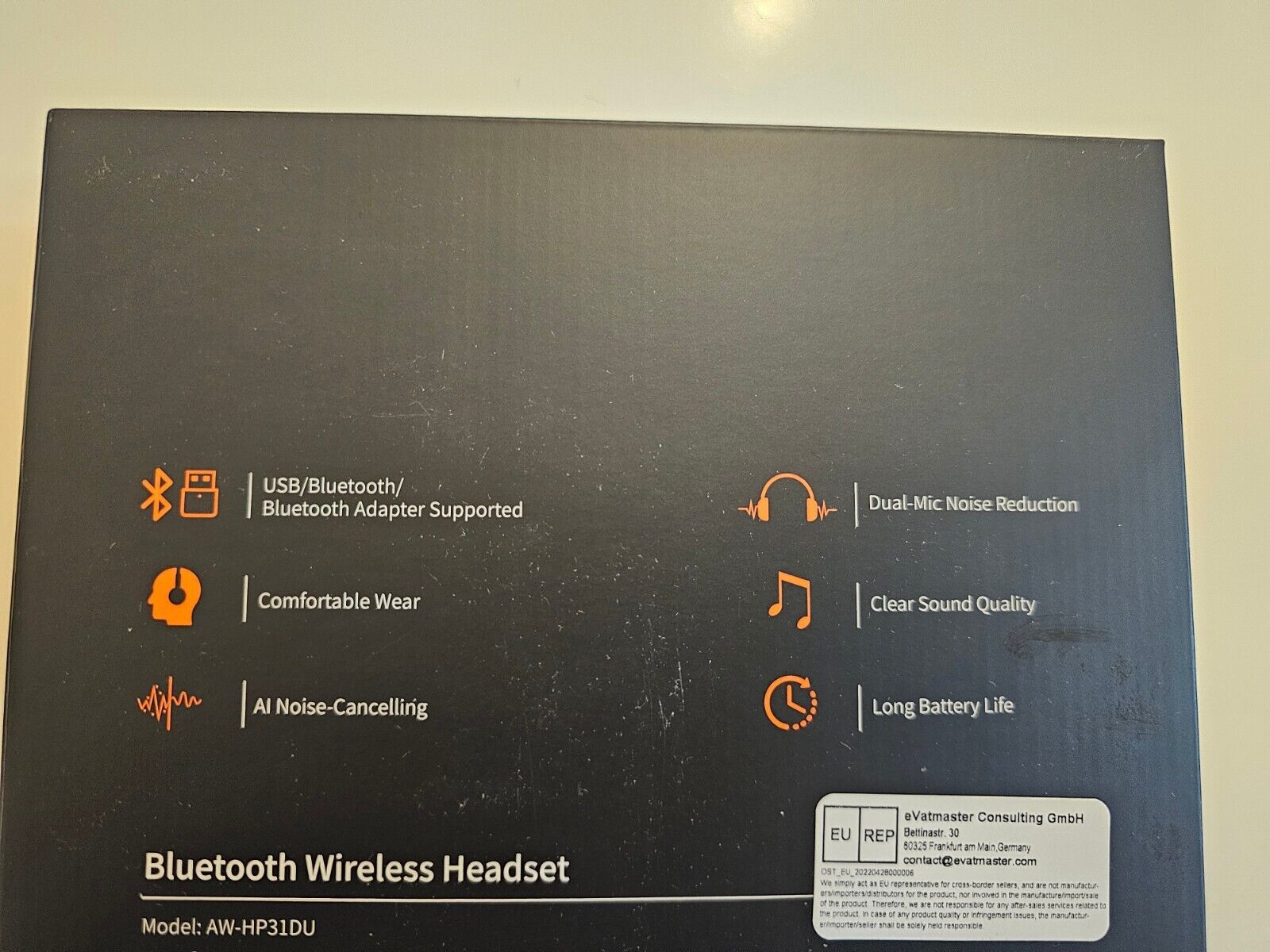 HP31DU Bluetooth Headset mit Mikrofon Wireless, Geräuschunterdrückende Mikrofone