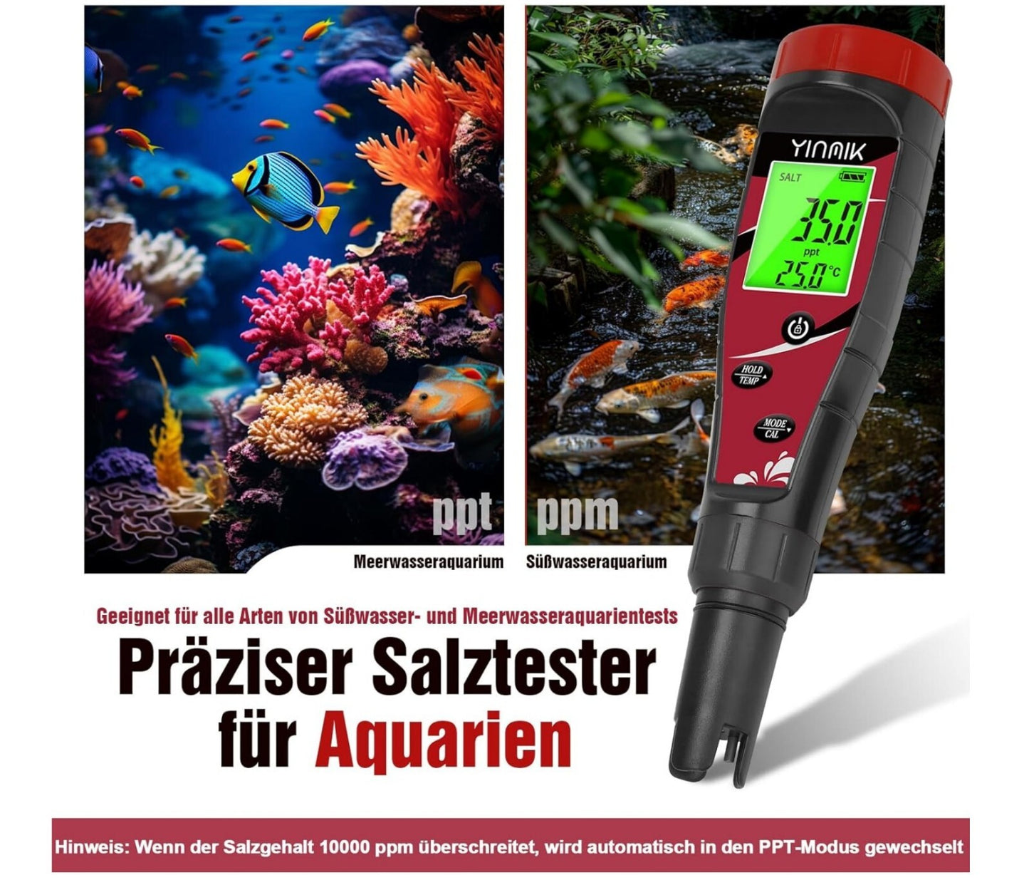 7-in-1 pH & Chlor Messgerät für Pool, Aquarium, Hydrokultur