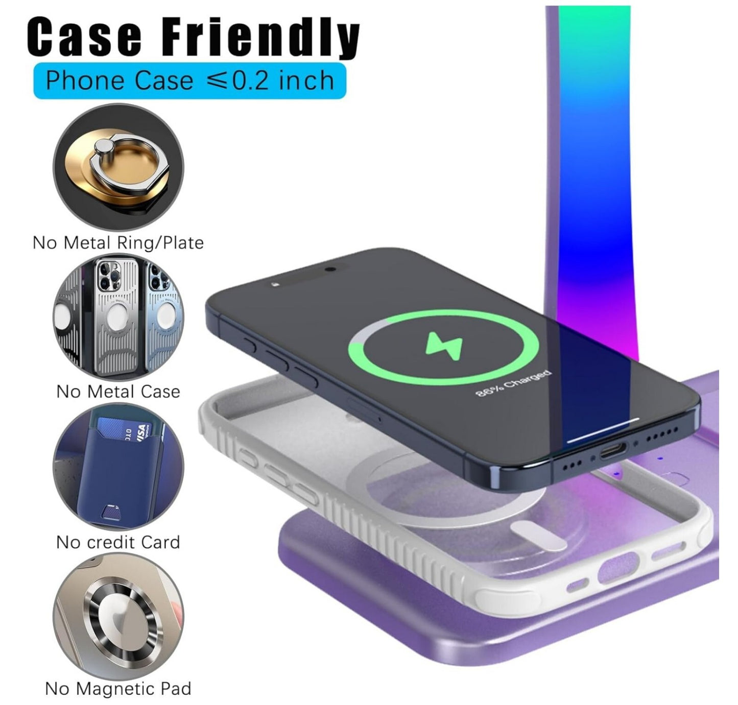 Kopfhörerständer mit Wireless Charger, RGB-Licht, AirPods Max & iPhone/Samsung k
