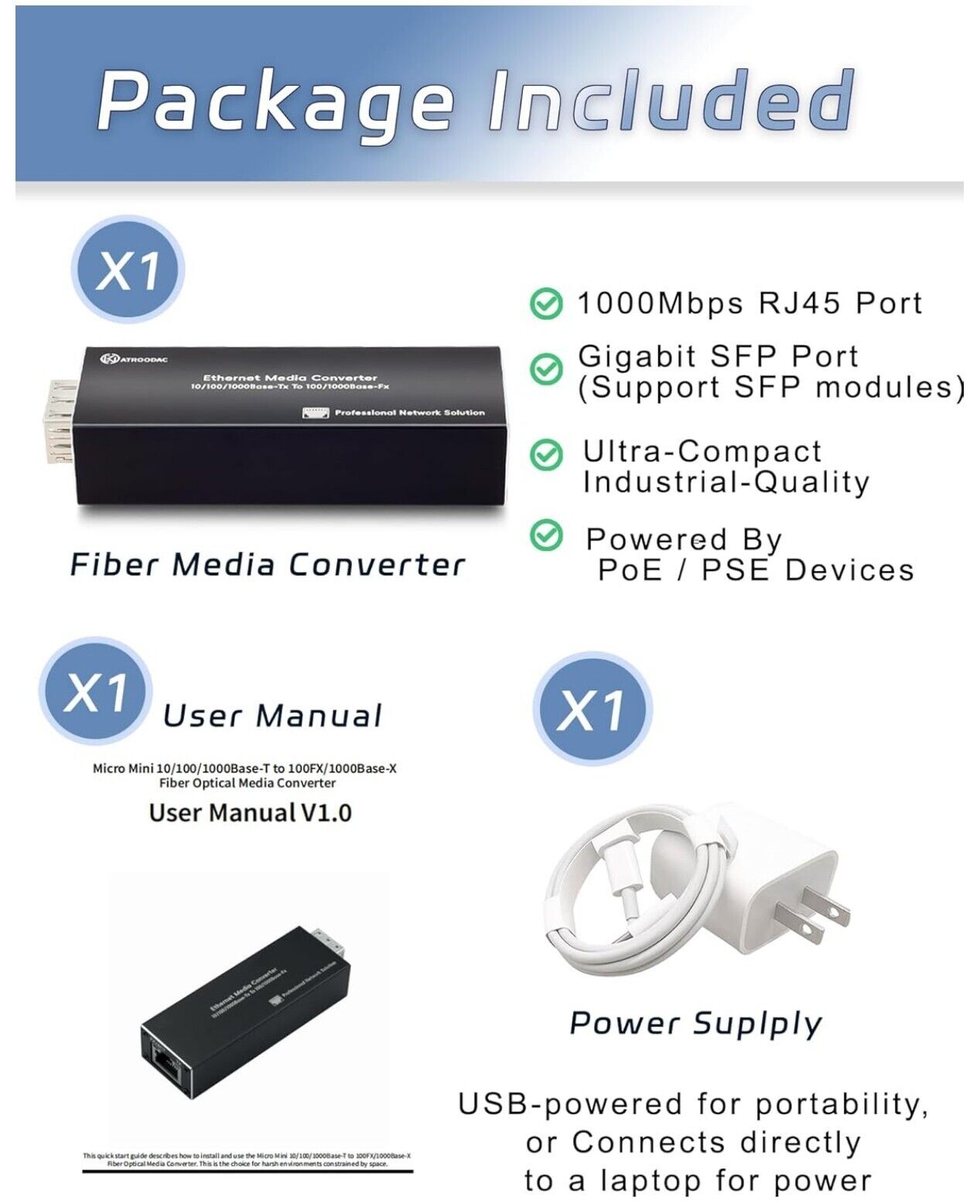 Paar Gigabit LWL Medienkonverter SFP zu RJ45 1.25G