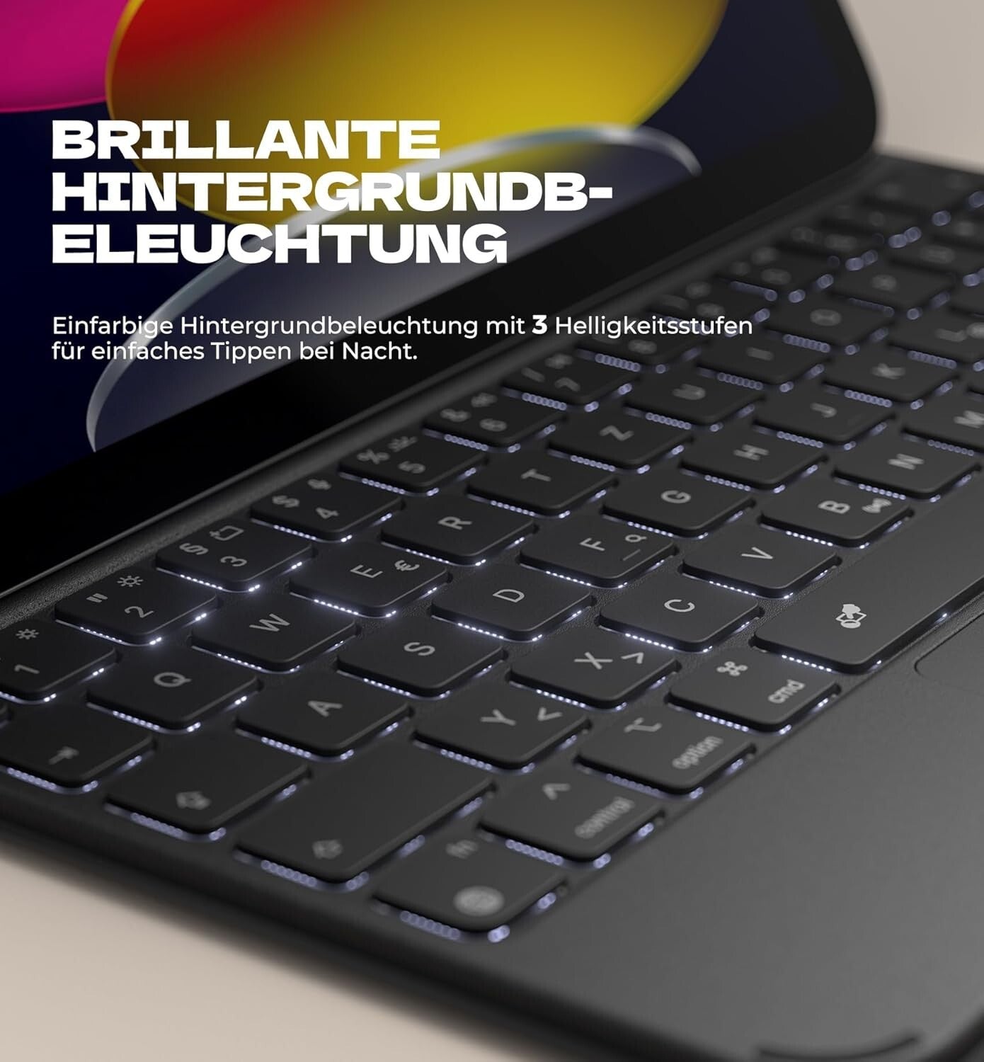 Tastatur iPad A16 11" 2025/10.9" 2022 QWERTZ Trackpad Schwarz