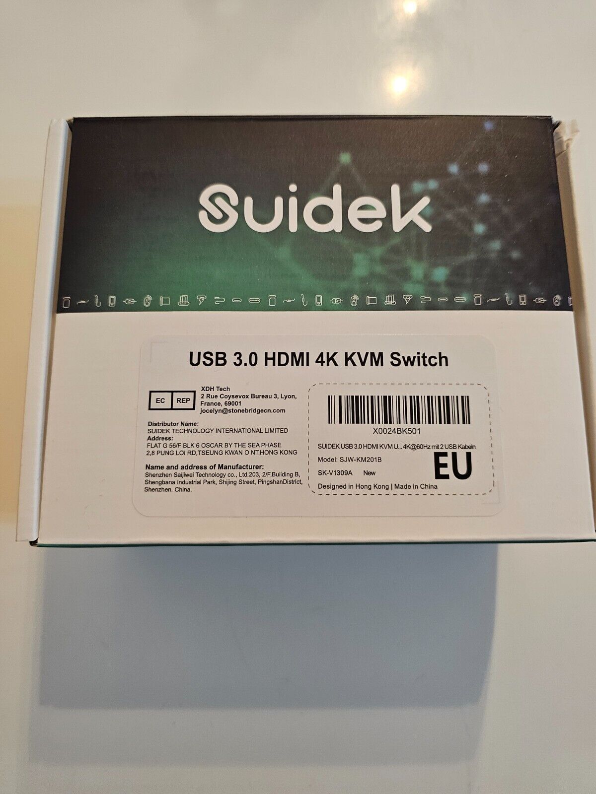 HDMI KVM Switch 1 Monitor 2 Computer, 4K@60Hz USB 3.0 KVM Umschalter mit 4 USB P