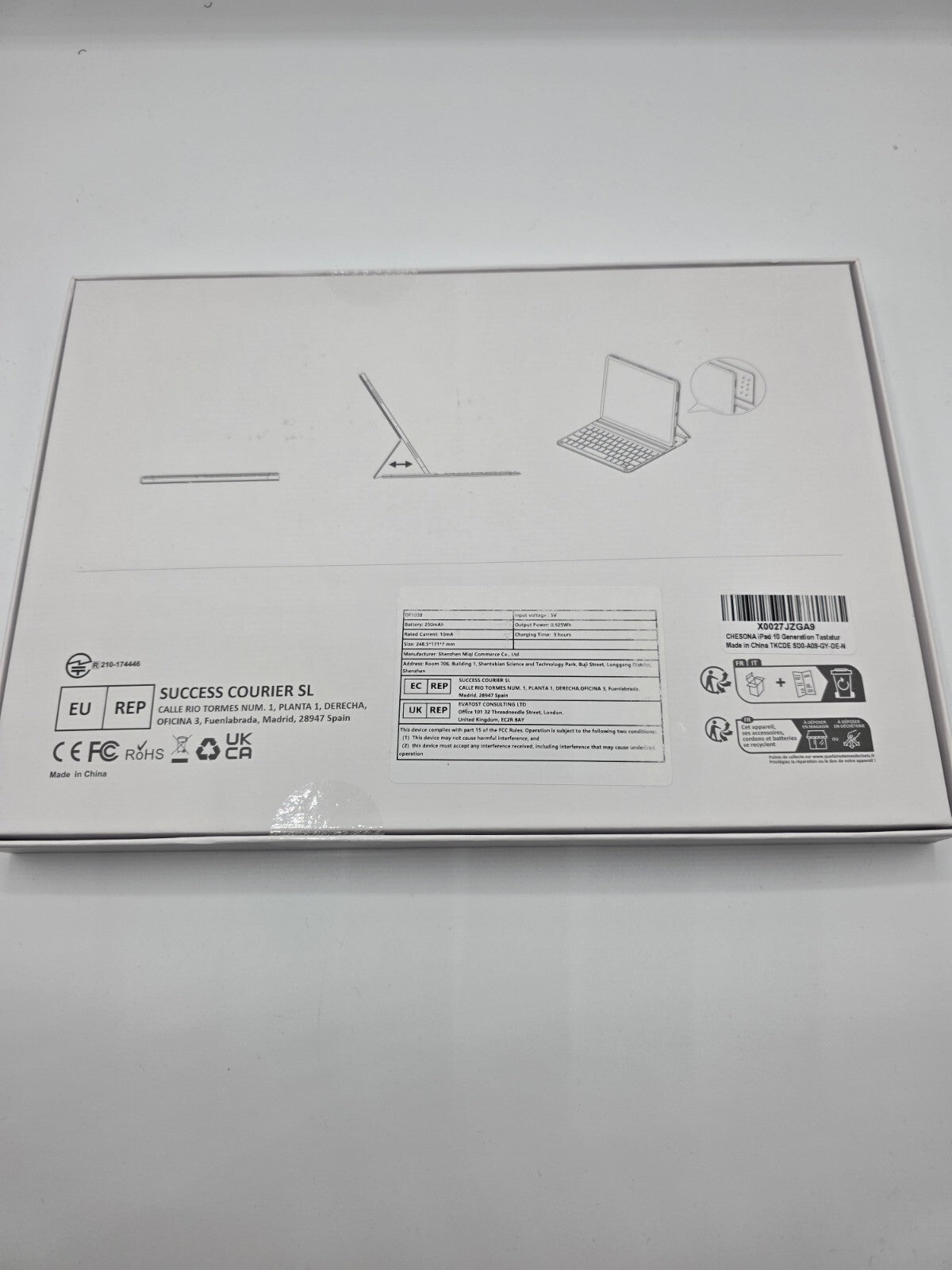 iPad 10/11 Gen 2025 Tastaturhülle QWERTZ Magnetisch Grau