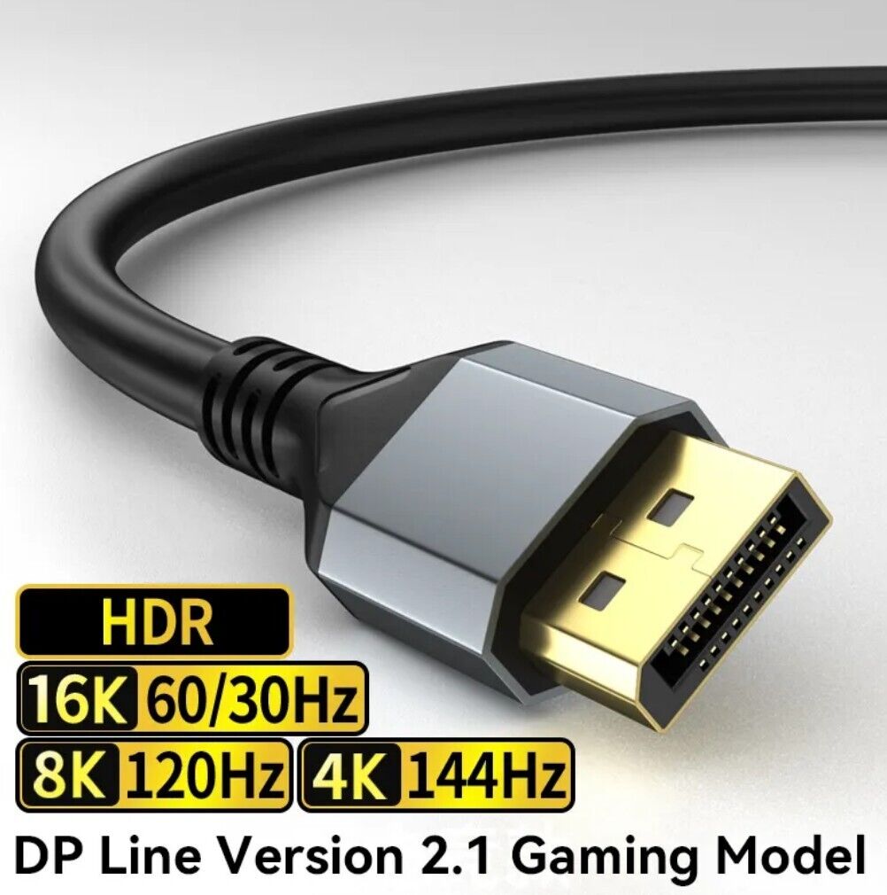 16K Displayport Kabel 2.1 DP 2.1 16K@60Hz 8K@120Hz 4K@240Hz