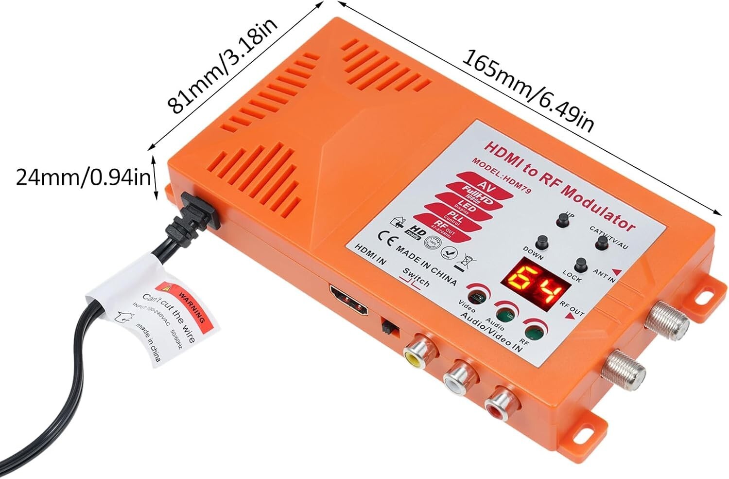 TV/AV zu RF Modulator HDMI RCA Koaxial UHF Konverter NTSC/PAL