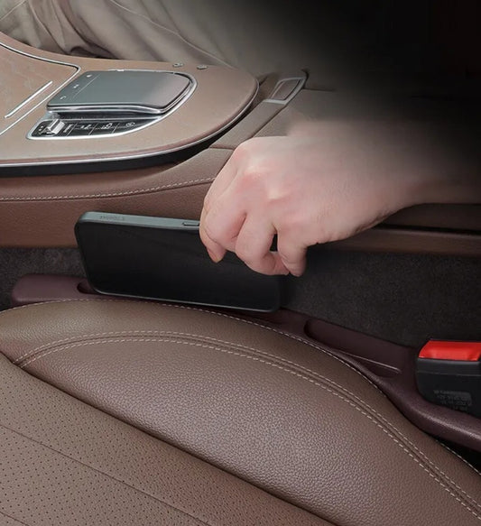 Multifunktionaler Autositz Lückenfüller mit Aufbewahrung Universal - Beige