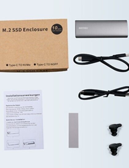 HATOKU NVMe M2 SSD Gehäuse USB-C 3.2 Gen2 Adapter, es hilft Ihnen, Daten und Dat