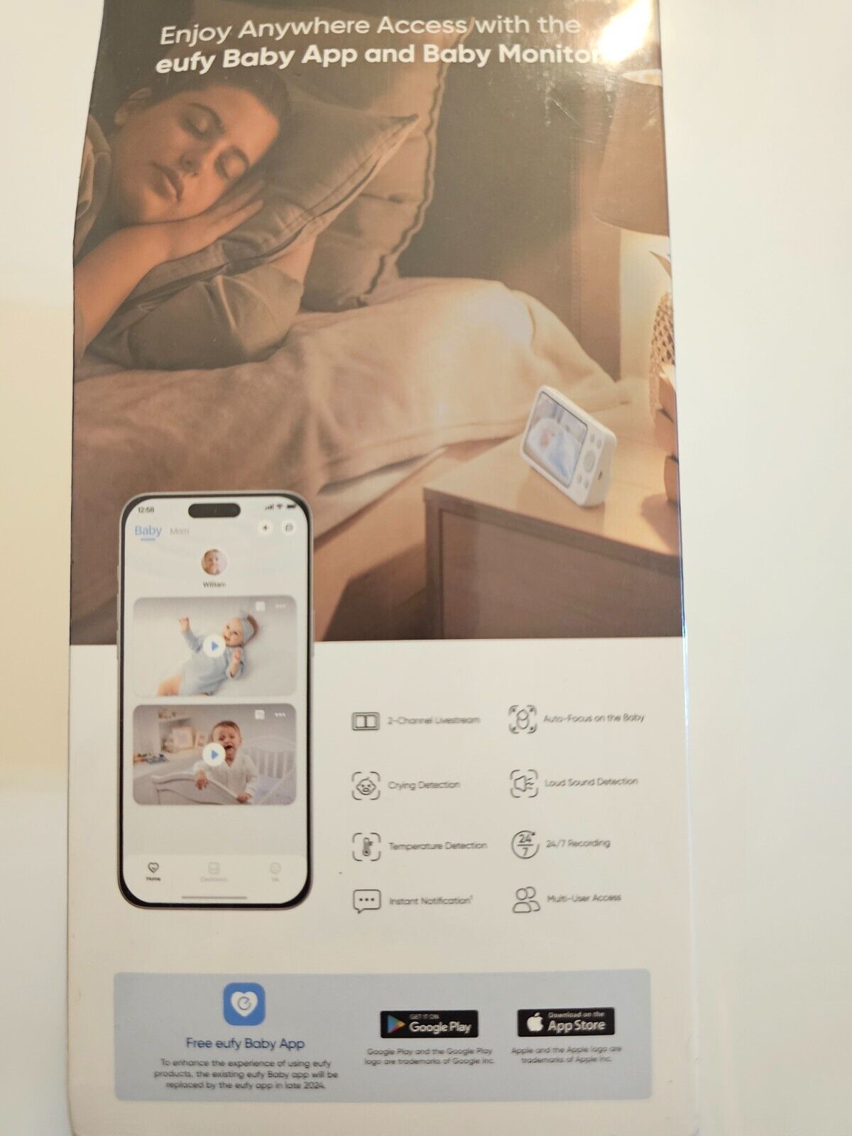 Babyphone mit Kamera E20, App- & Offline-Steuerung, 2K HD, Ultraklare Nachtsicht