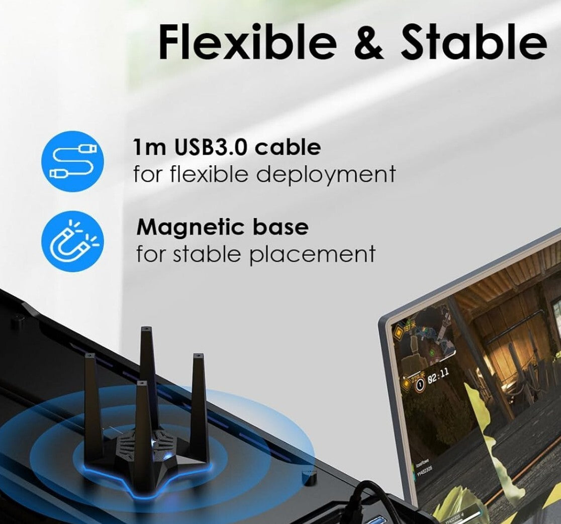 AX1800 WiFi 6 USB Adapter 1201Mbit/s 5GHz WPA3 Windows 10/11