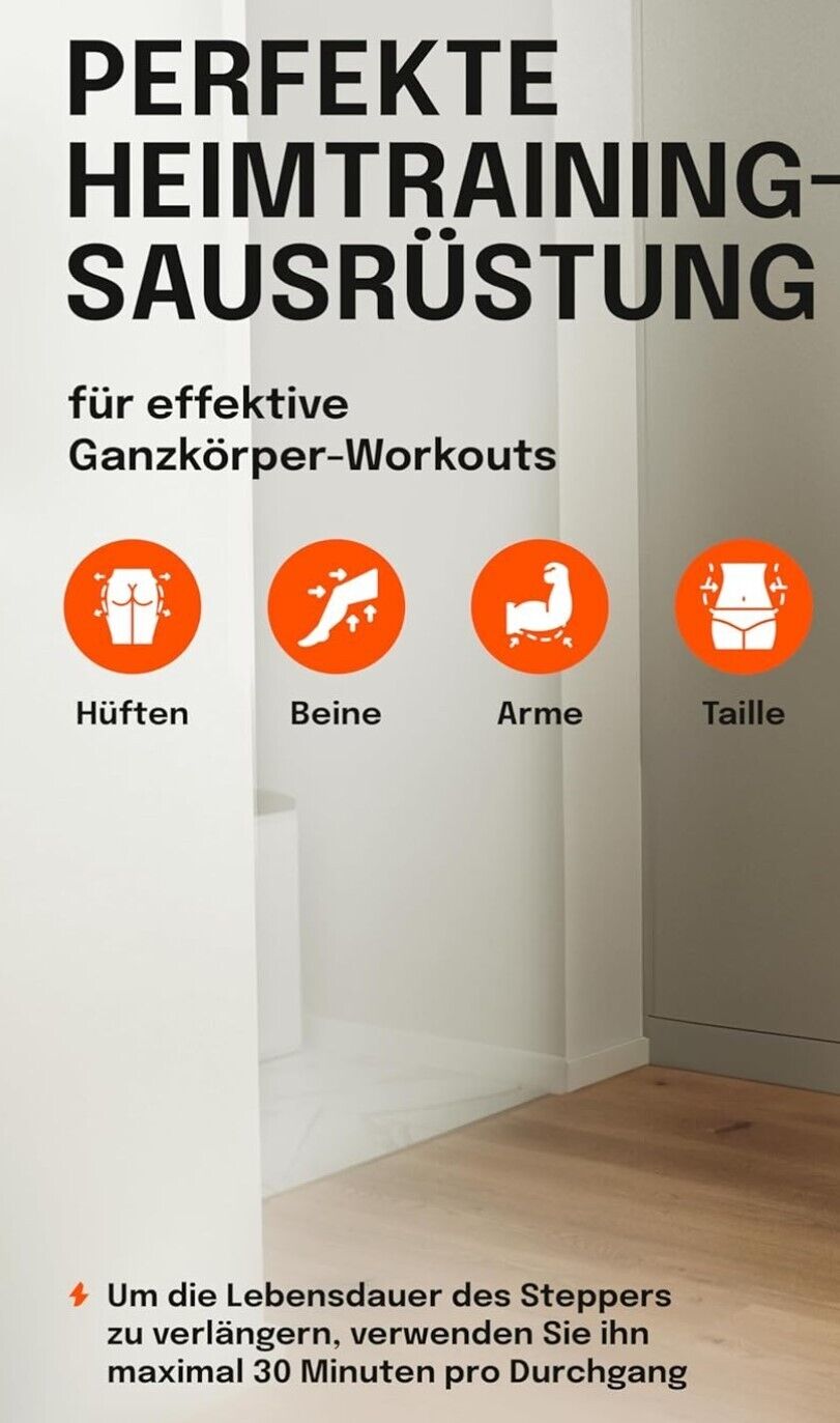 Stepper für Zuhause mit Power Ropes 120 kg, Twist Mini Steppermit Verstellbarer