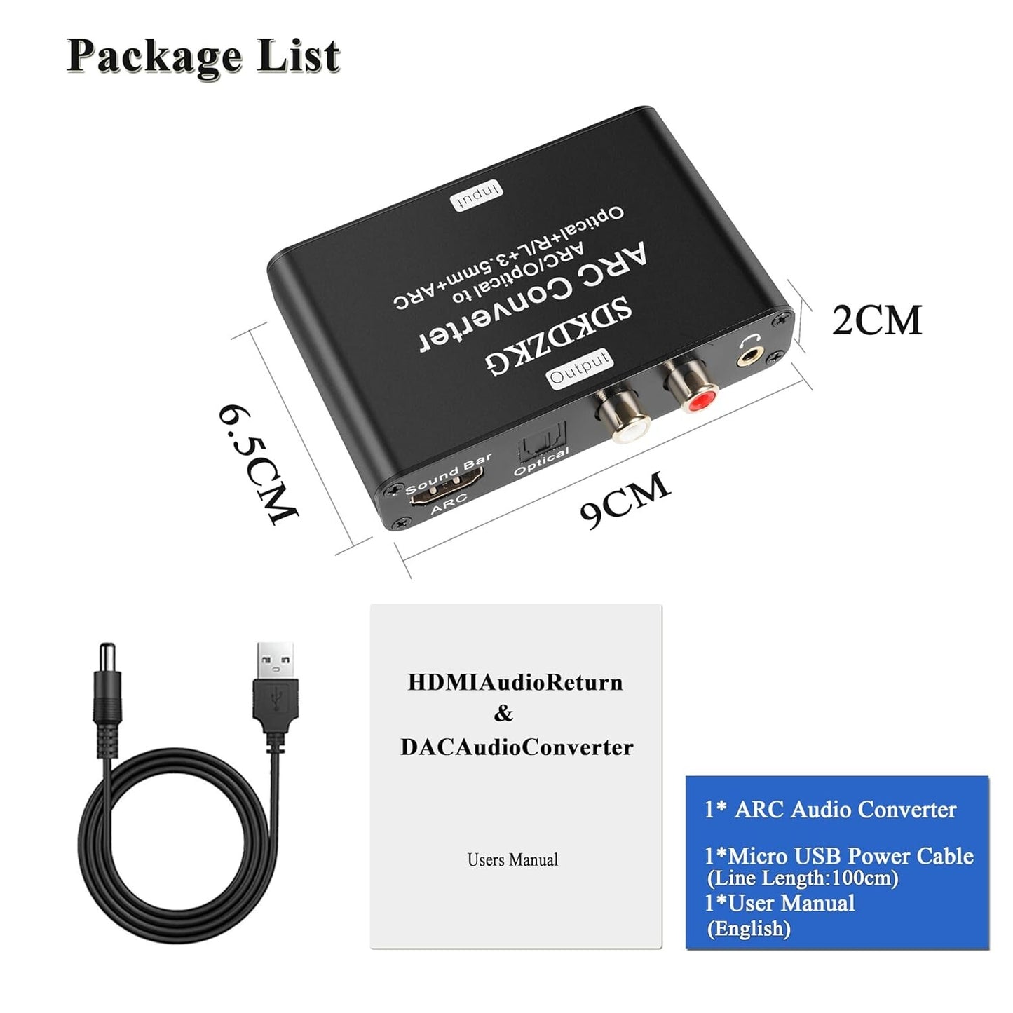 192KHz DAC HDMI ARC Audio Extraktor Adapter 5.1CH SPDIF RCA 3.5mm