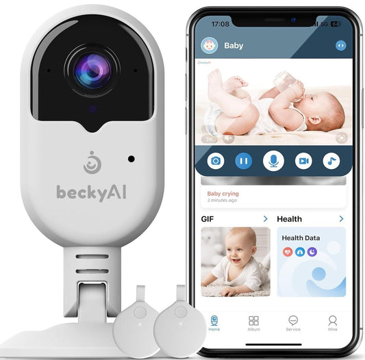 Babyphone Ai Smart APP Intelligente Schlafanalyse, Erstickungsalarm, WLAN 2K HD