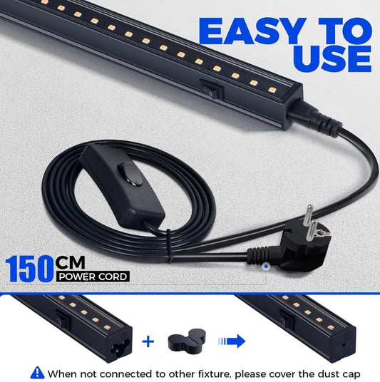 Grow Lampe - Gelb, 29cm, 6er Set, Vollspektrum, Magnetisch