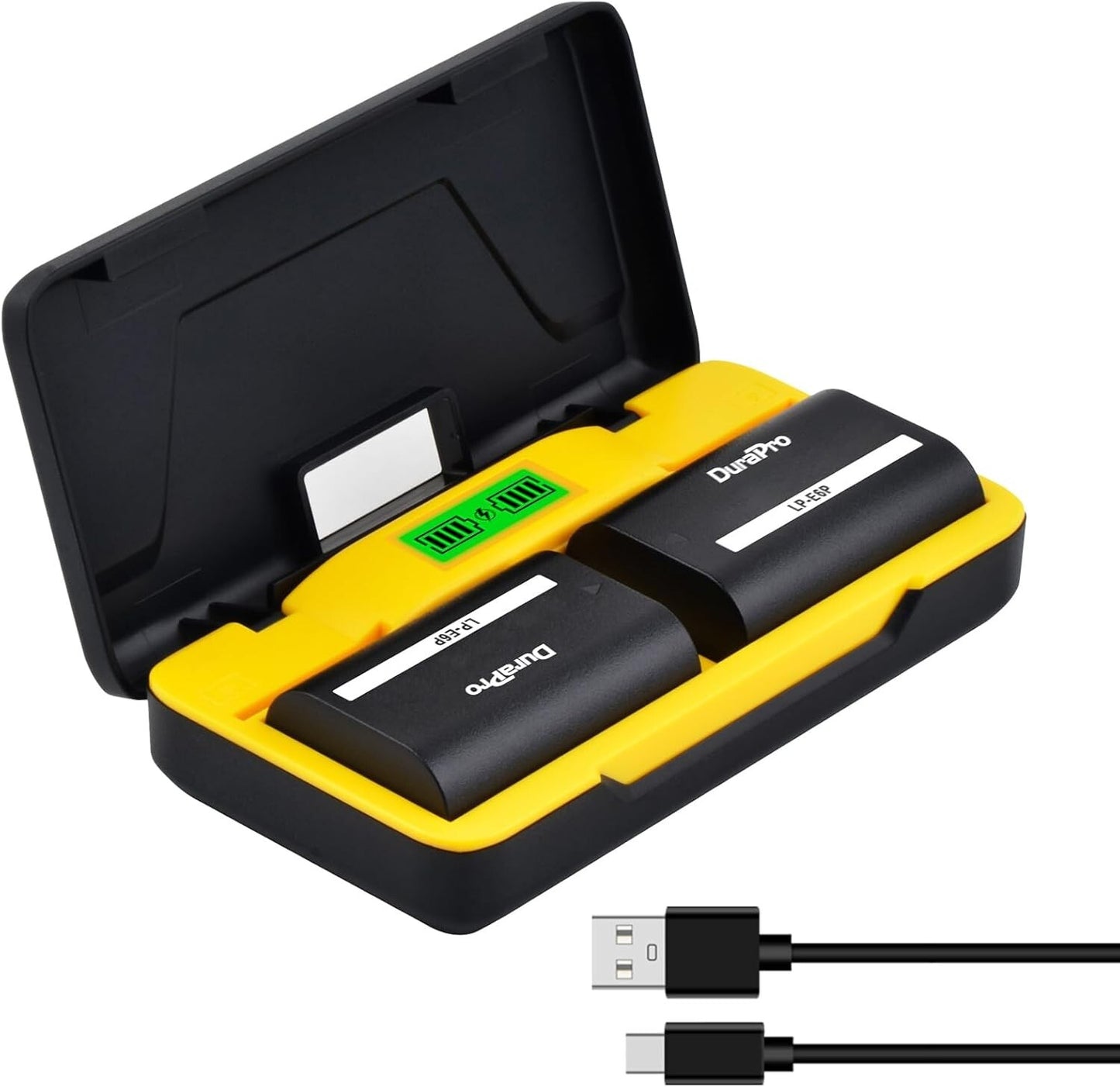 2x 2850mAh LP-E6P Akku + LCD Dual USB Ladegerät für Canon EOS R5 Mark II