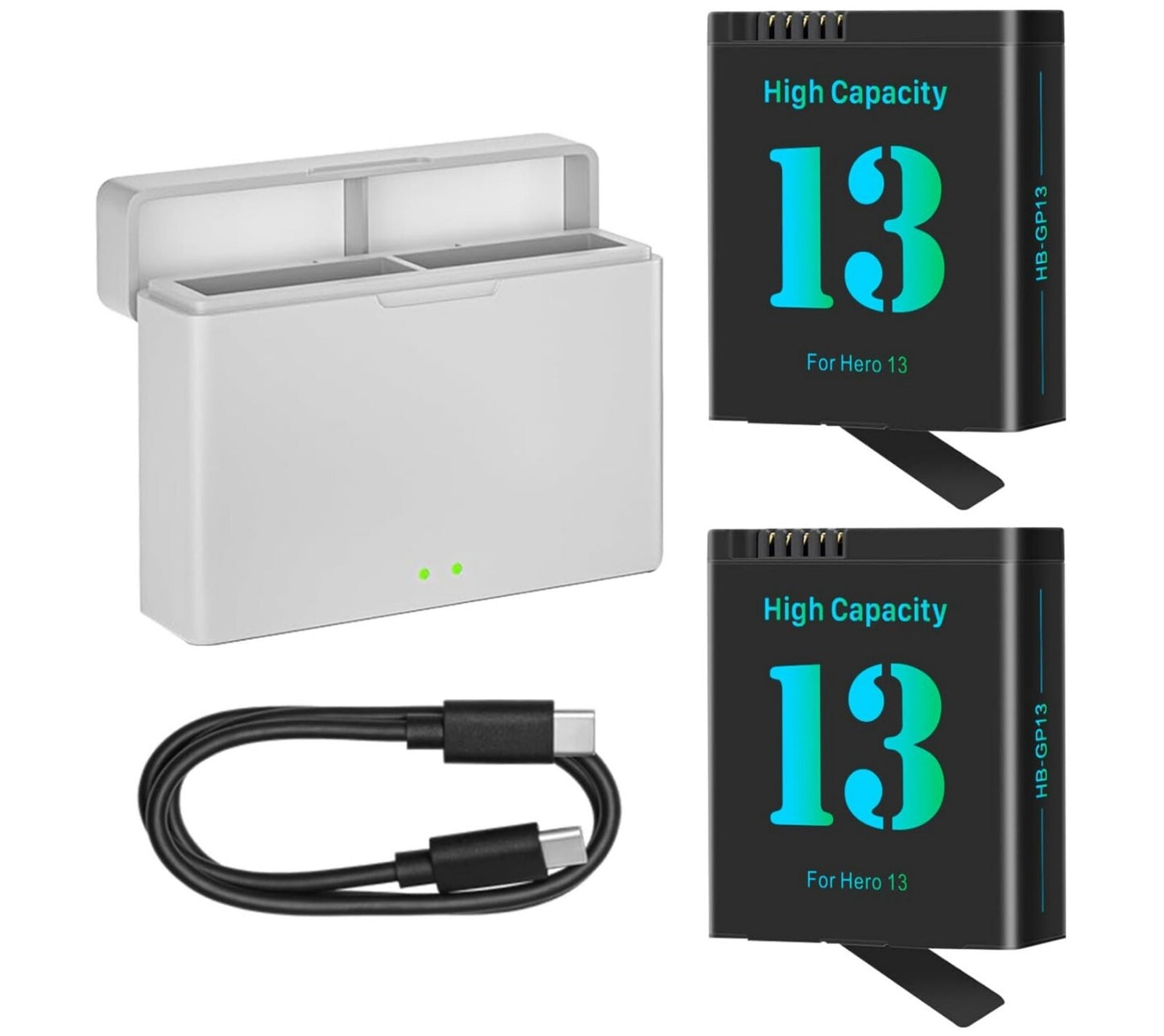 2x 2800mAh GoPro Hero 13 Black Ersatzakku mit PD Quick Charge Ladebox