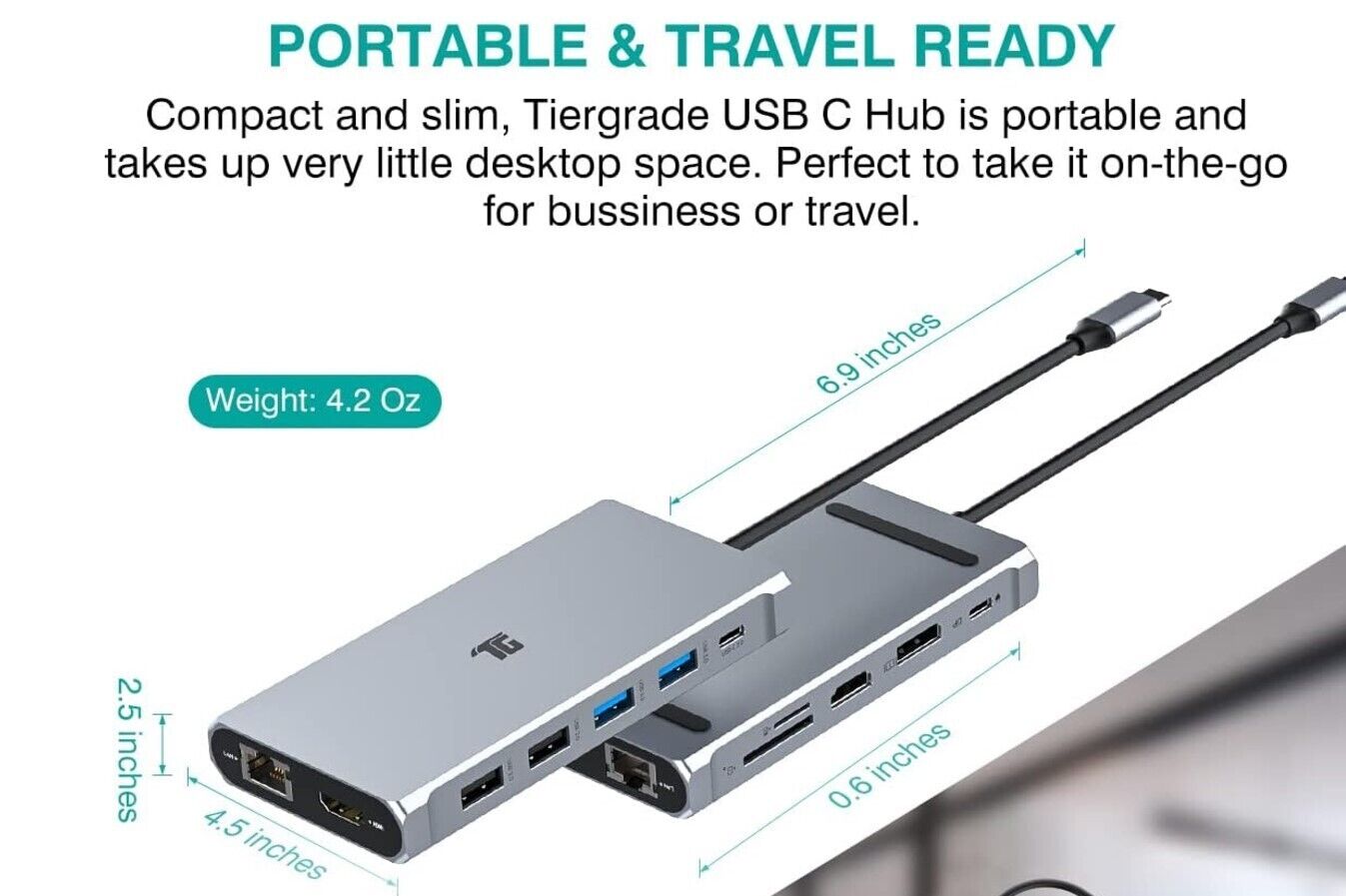 USB C Hub, USB C Adapter, Tiergrade 12 in 1 Triple Display Adapter mit Dual 4K H