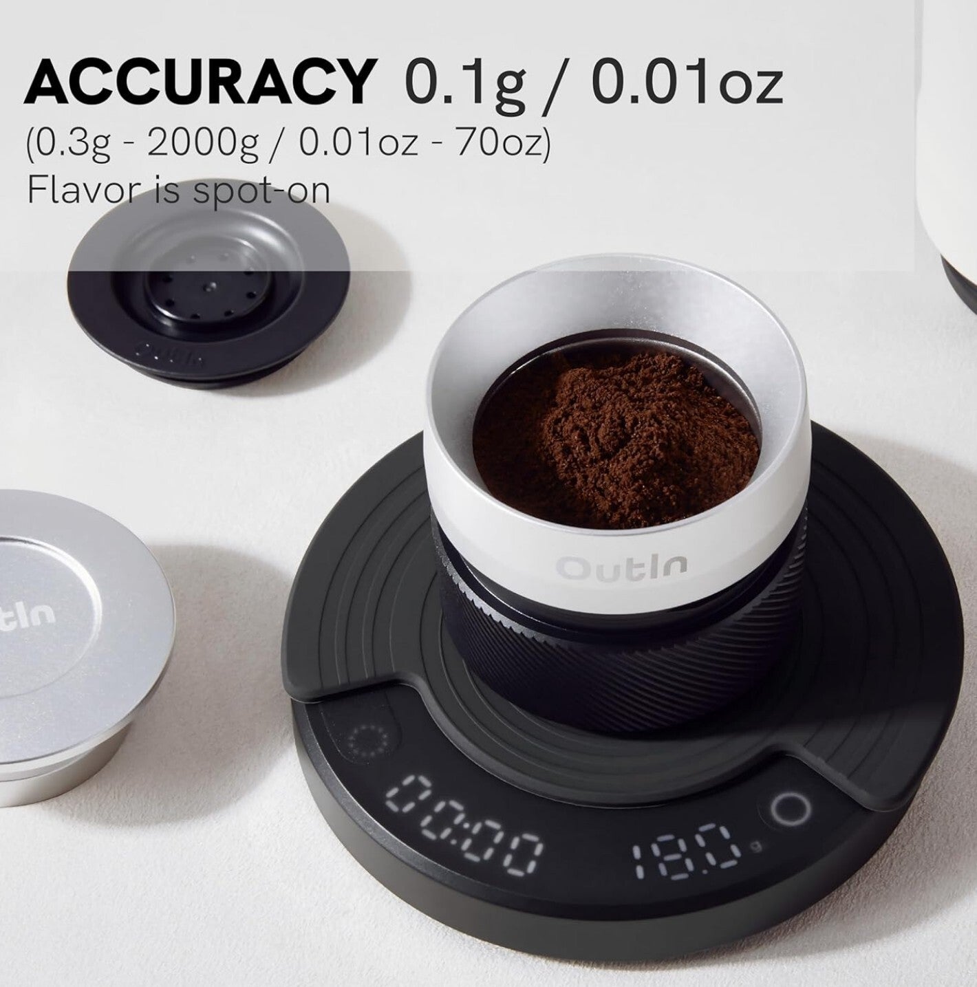 Kaffeewaage 2kg/0,1g Timer Espresso Pour-Over mit Schutztasche