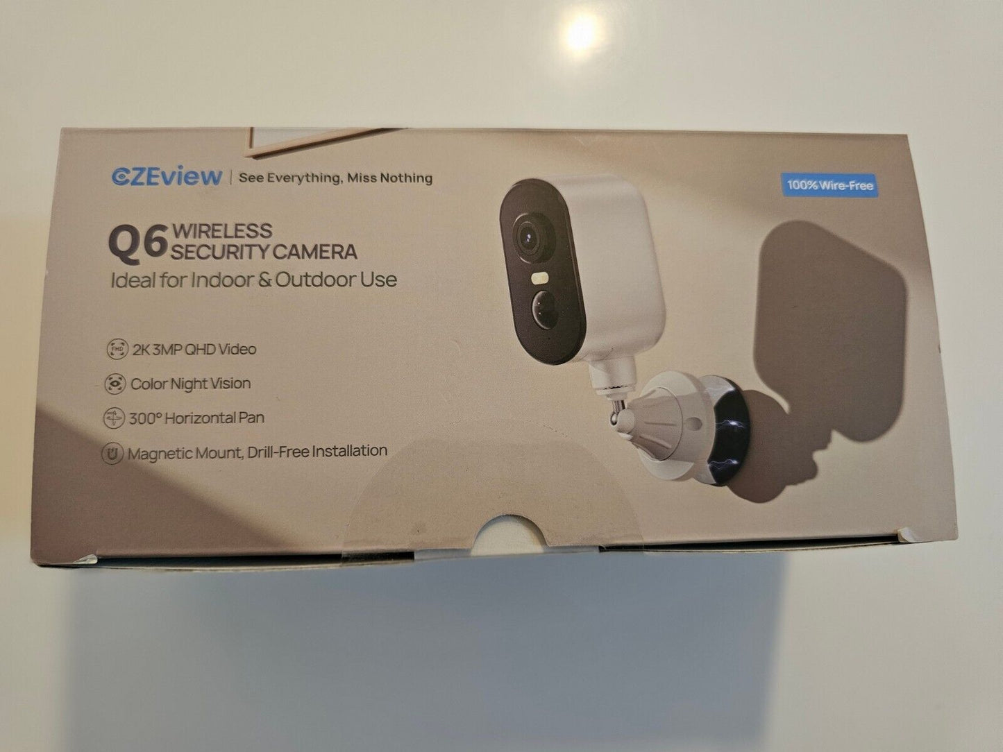 2K 3MP Überwachungskamera Aussen Akku, mit Magnetische Basis, 300° Horizontale W
