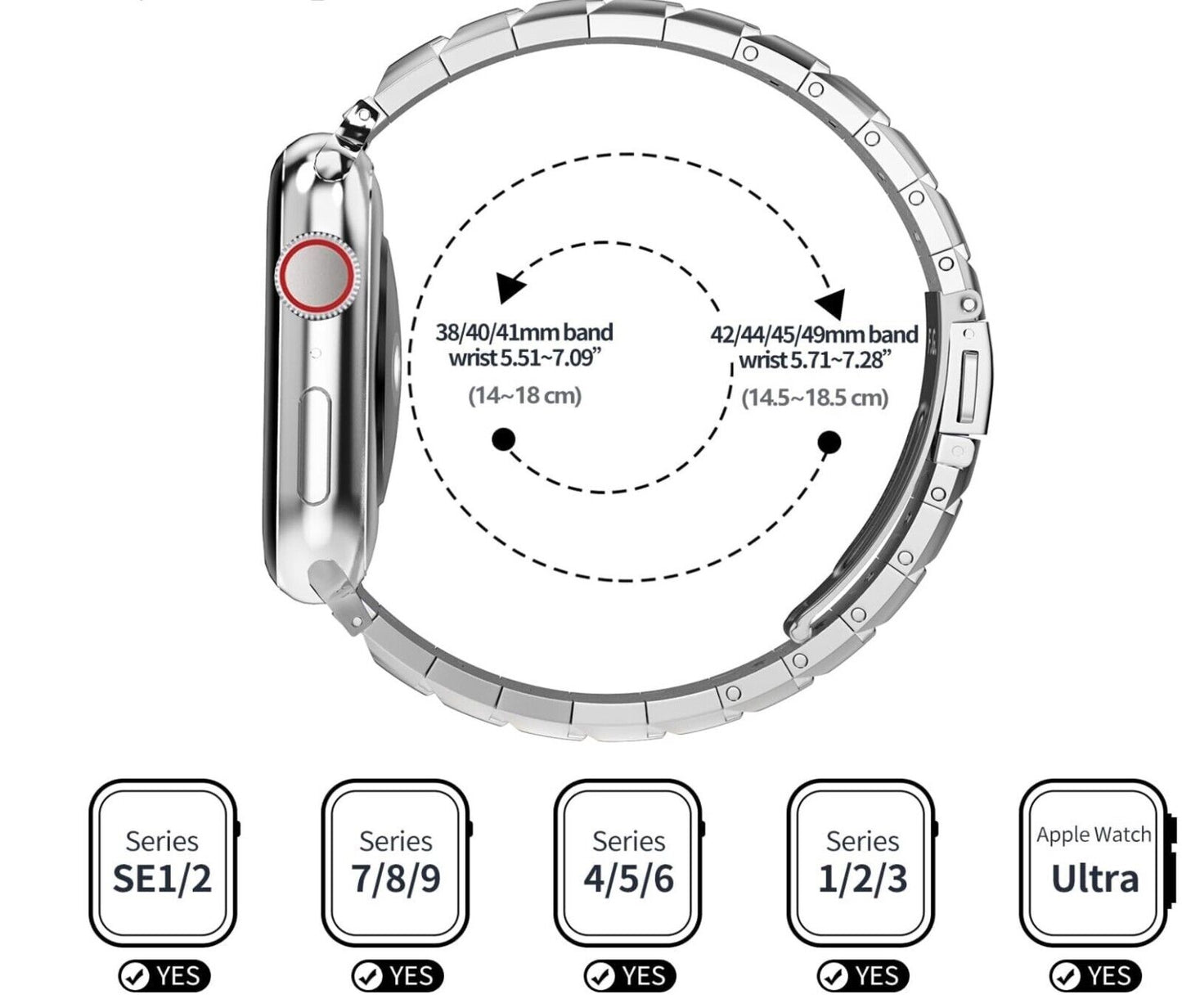 Metall Armband Kompatibel Apple Watch Armband SE 40mm 41mm 38mm für Damen Frauen