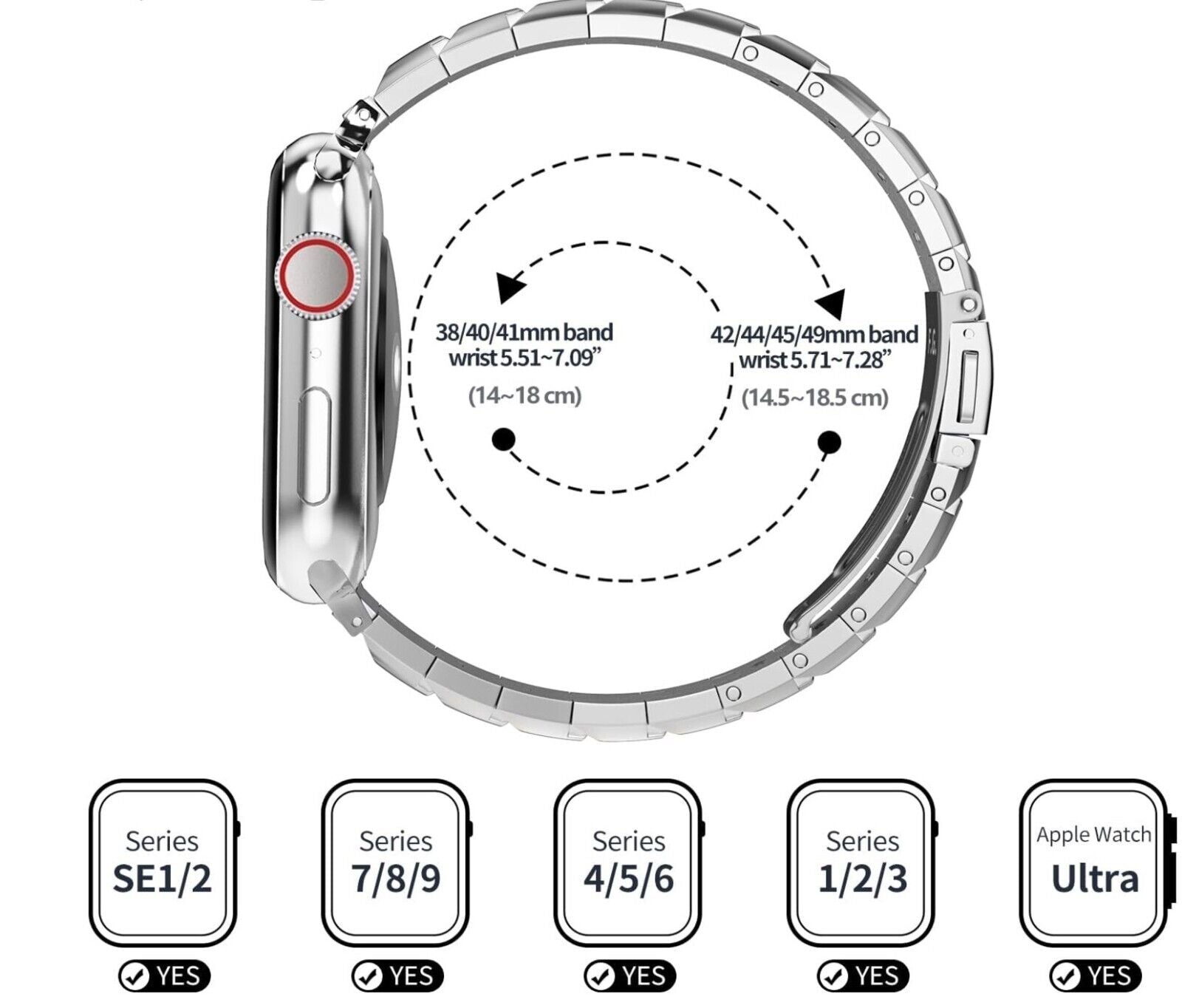 Metall Armband Kompatibel Apple Watch Armband SE 40mm 41mm 38mm für Damen Frauen