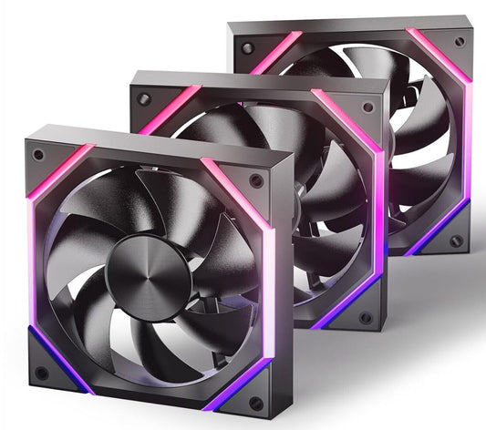 Titel: "AsiaHorse RGB Lüfter 120MM 3er-Set 61,5 CFM Schwarz