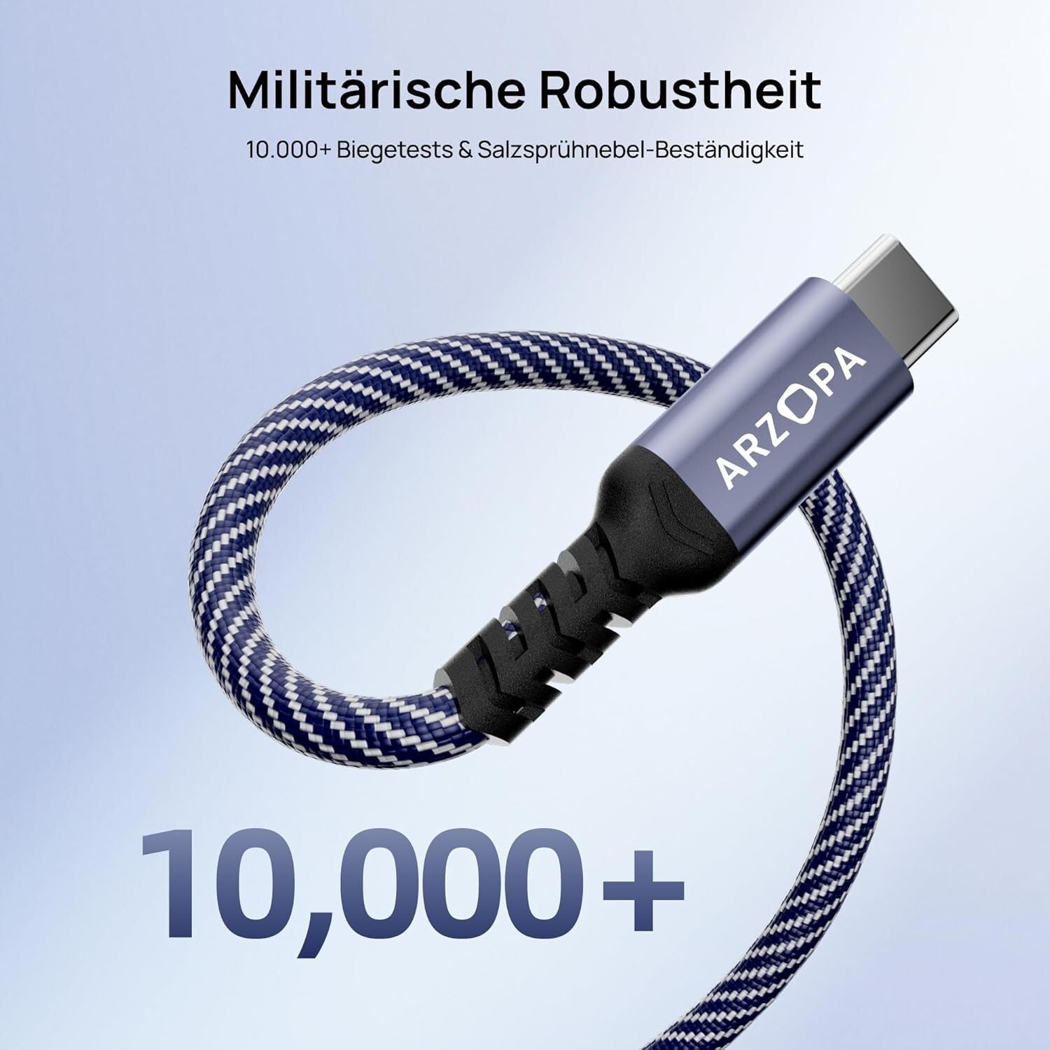 USB-C Kabel 100W PD 10Gbps 90° U-Design 1m Nylon iPhone 16/S24