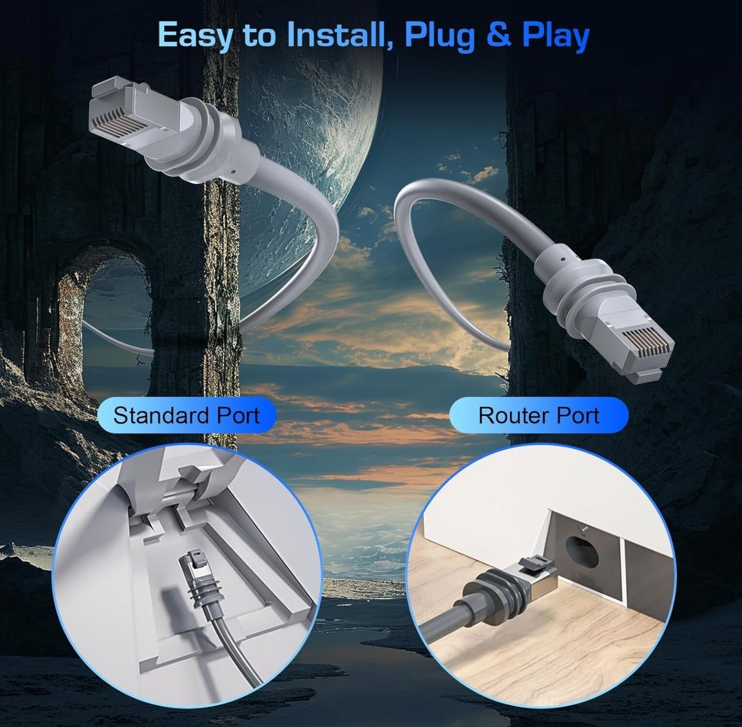 Starlink Gen 3 Kabel 50m Wasserdicht V3 Ethernet Verlängerung