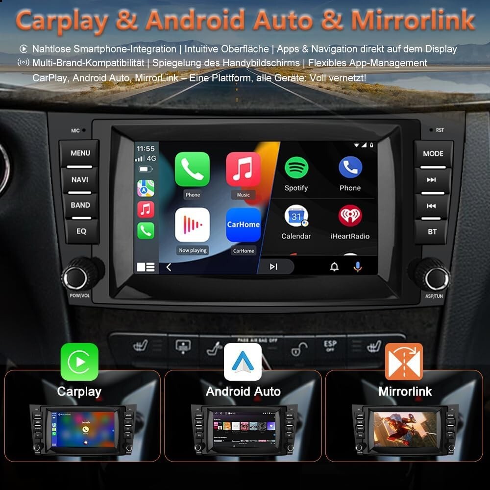 Android 13 Autoradio 8" für Mercedes E-Klasse W211 CLS W219 CarPlay