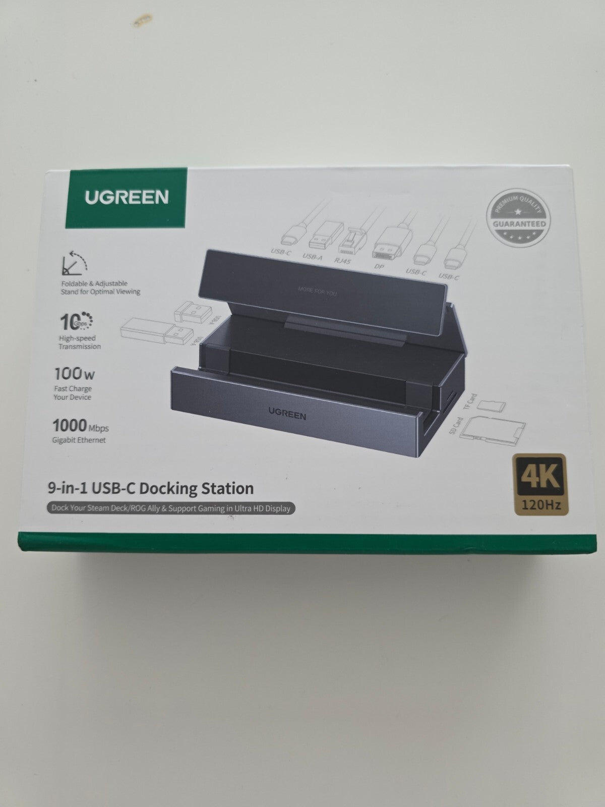 9-in-1 Steam Deck Dock 4K@120Hz DP 10Gbps USB PD 100W Ethernet SD/TF