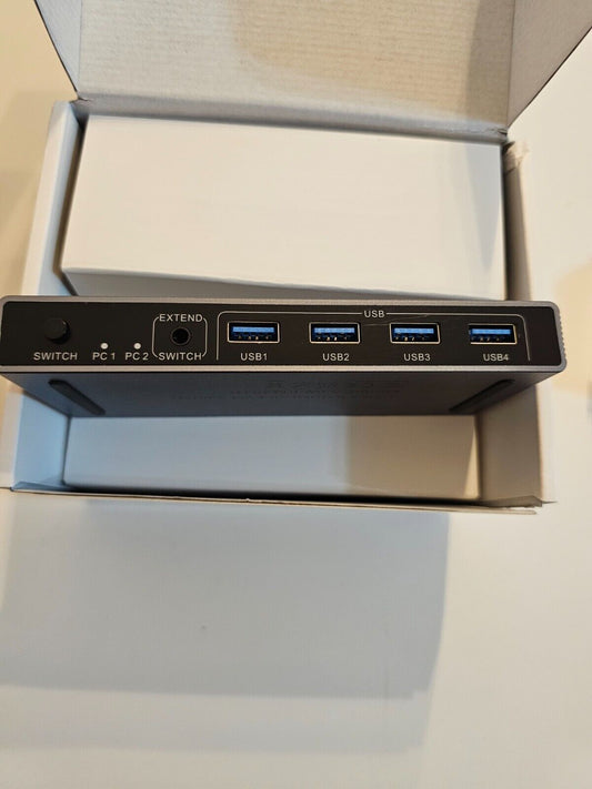HDMI KVM Switch 1 Monitor 2 Computer, 4K@60Hz USB 3.0 KVM Umschalter mit 4 USB P