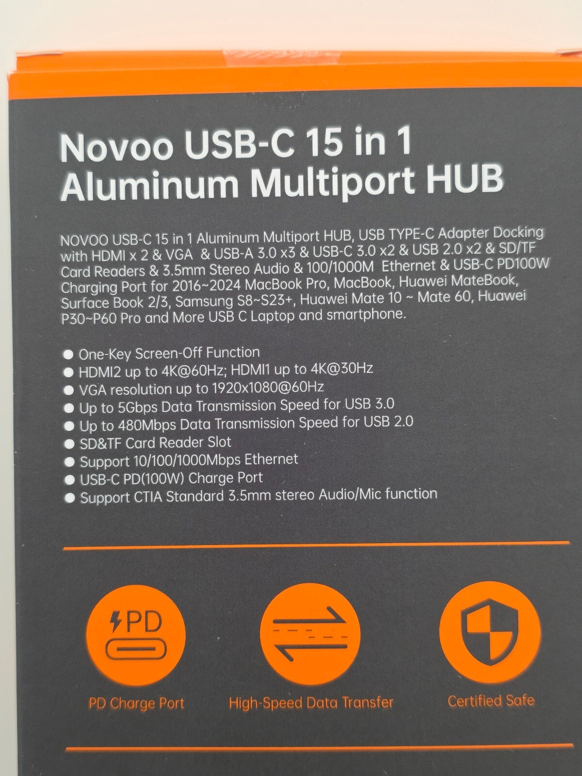 15-in-1 USB C Docking Station 4K@60Hz HDMI VGA Ethernet