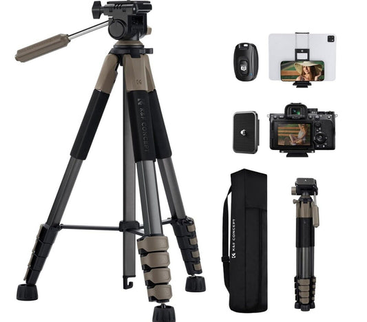 Kamerastativ von 46 cm bis 190 cm Höhe verstellbar Leicht Grau mit Tasche