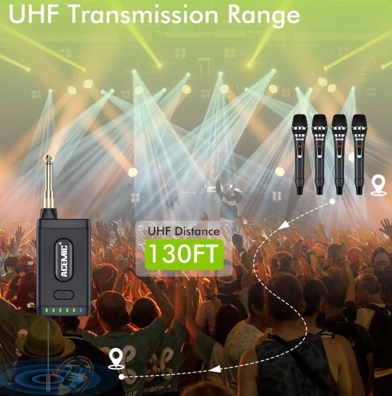 UHF Drahtlosmikrofonsystem 4 Kanal Schnurlosmikrofon mit 4 dynamischen Handmikro