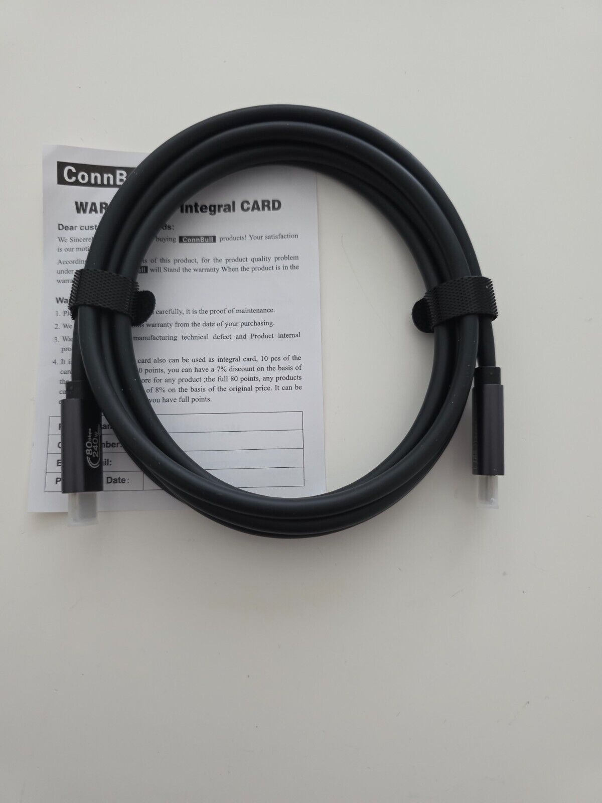 Thunderbolt 5 Kabel 1,8m, 240W Ladekabel 80Gbps Datenkabel, 16K/8K Display USB C