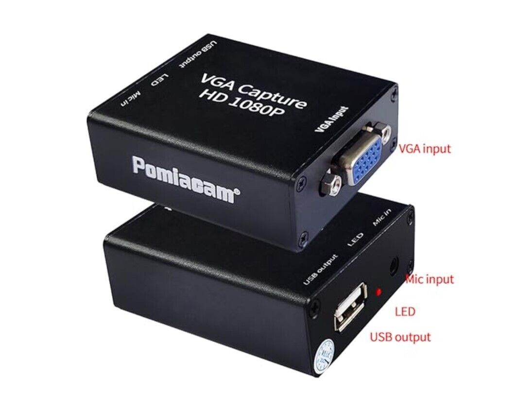 VGA-Video-Konverter, VGA auf USB 2.0, Audio- und Videoaufnahmegerät, Plug-and-Pl