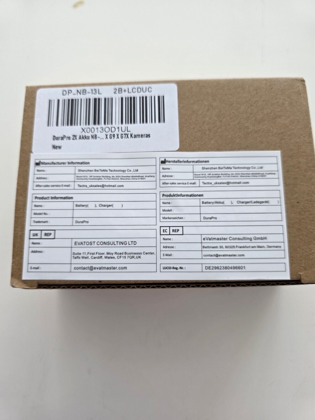 2X NB-13L Akku + LCD USB Ladegerät für Canon G7X G9X