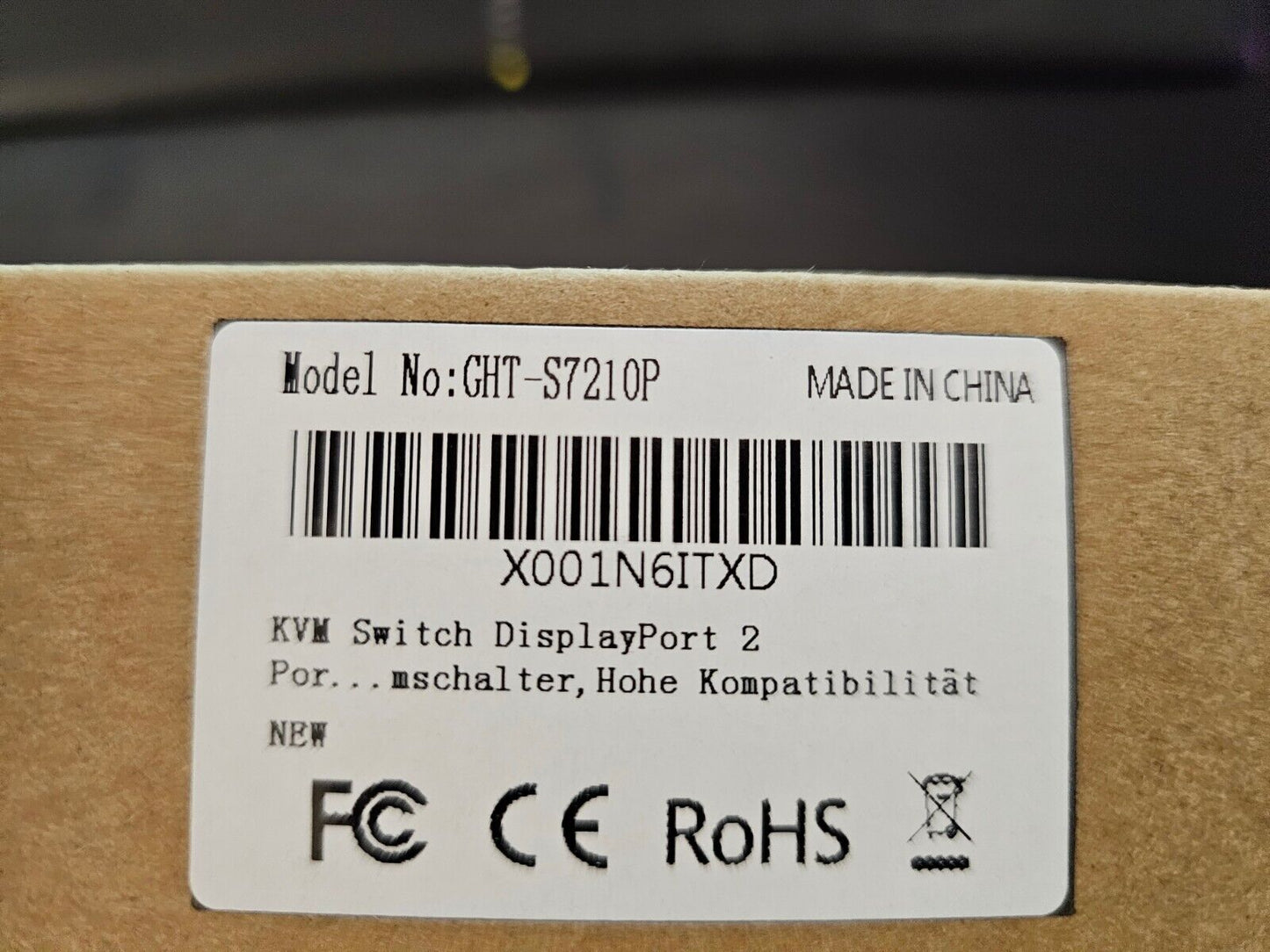 KVM Switch DisplayPort 2 Port,USB2.0,4K@60Hz,DP 1.2, DP KVM Switch 2 PC 1 Monito