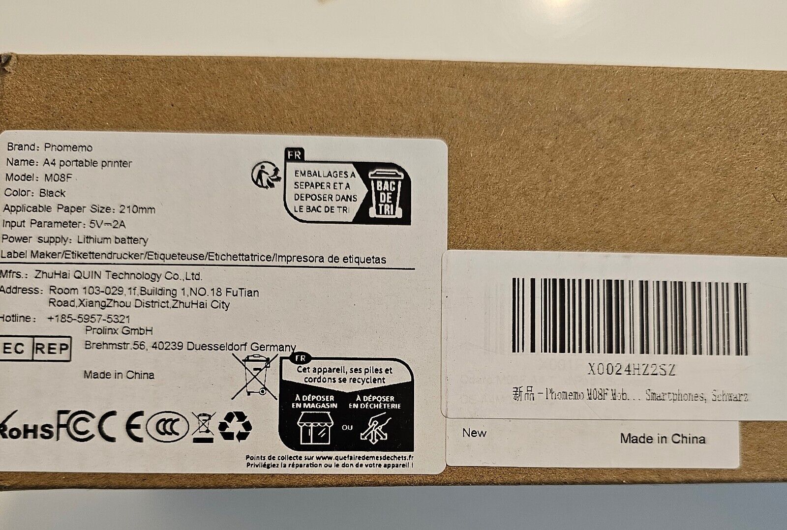 Phomemo M08F Mobiler Drucker A4 für Unterwegs Thermodrucker - Tragbarer Bluetoot