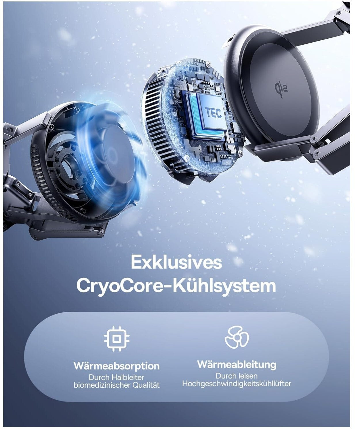 3-in-1 22.5W Kabelloses Ladegerät mit TEC Cooling für iPhone/Watch/AirPods