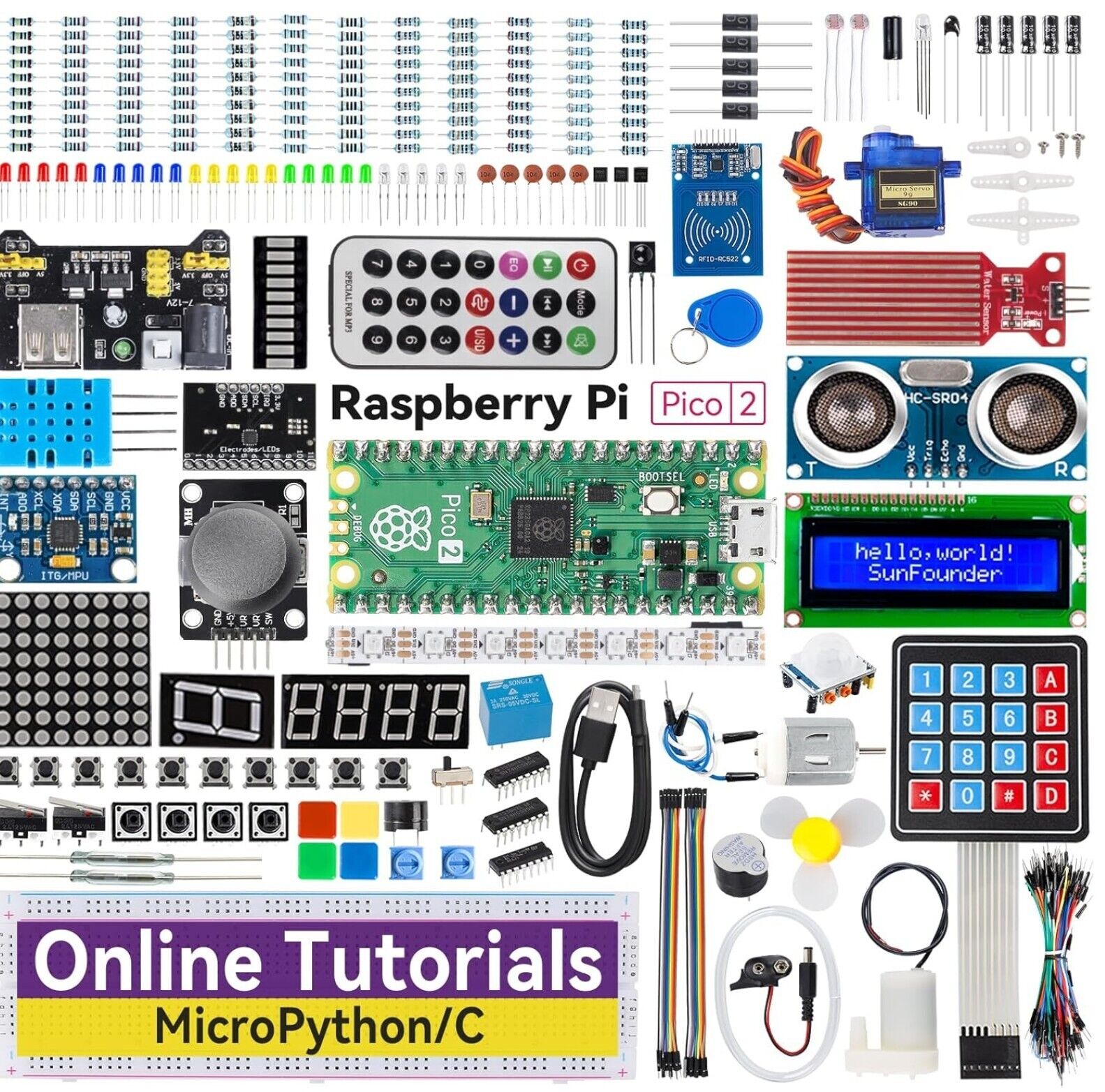 Raspberry Pi Pico 2 Newton Lab Starter Kit, RP2350 Dual-Core 150MHz 520KB RAM 4M