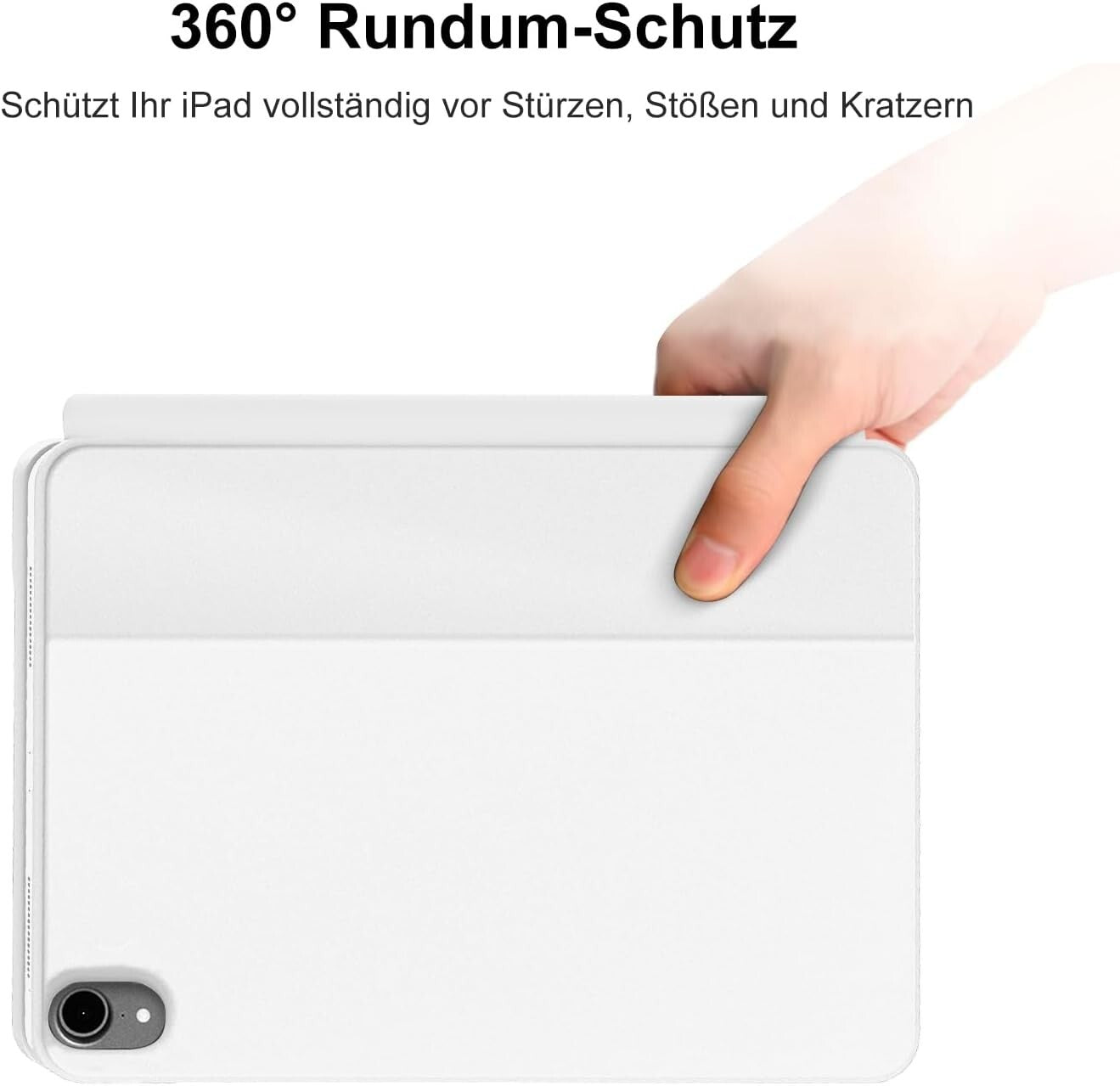 Magic Tastatur iPad A16 11" 2025/10.9" 2022 QWERTZ Touchpad Weiß