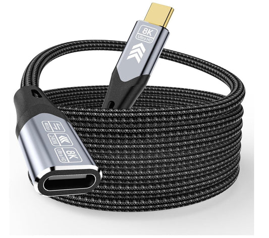 USB-C Verlängerungskabel 2M Thunderbolt 4 8K@60Hz 40Gbps 240W
