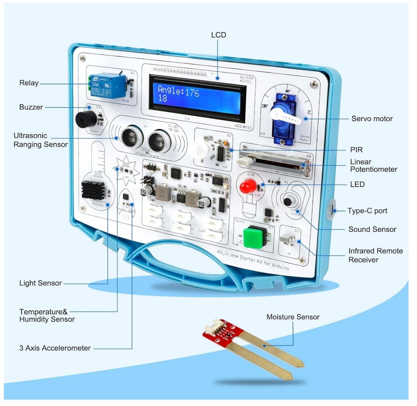 All-in-One Arduino Starter Kit mit 15 Sensoren & 21 Lektionen