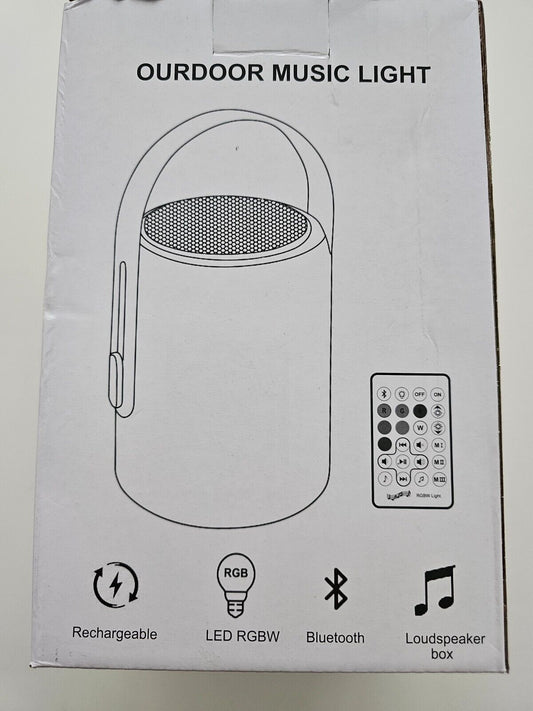 LED Akku Tischleuchte Kabellos mit Bluetooth Lautsprecher, RGB Farbwechsel, Dimm